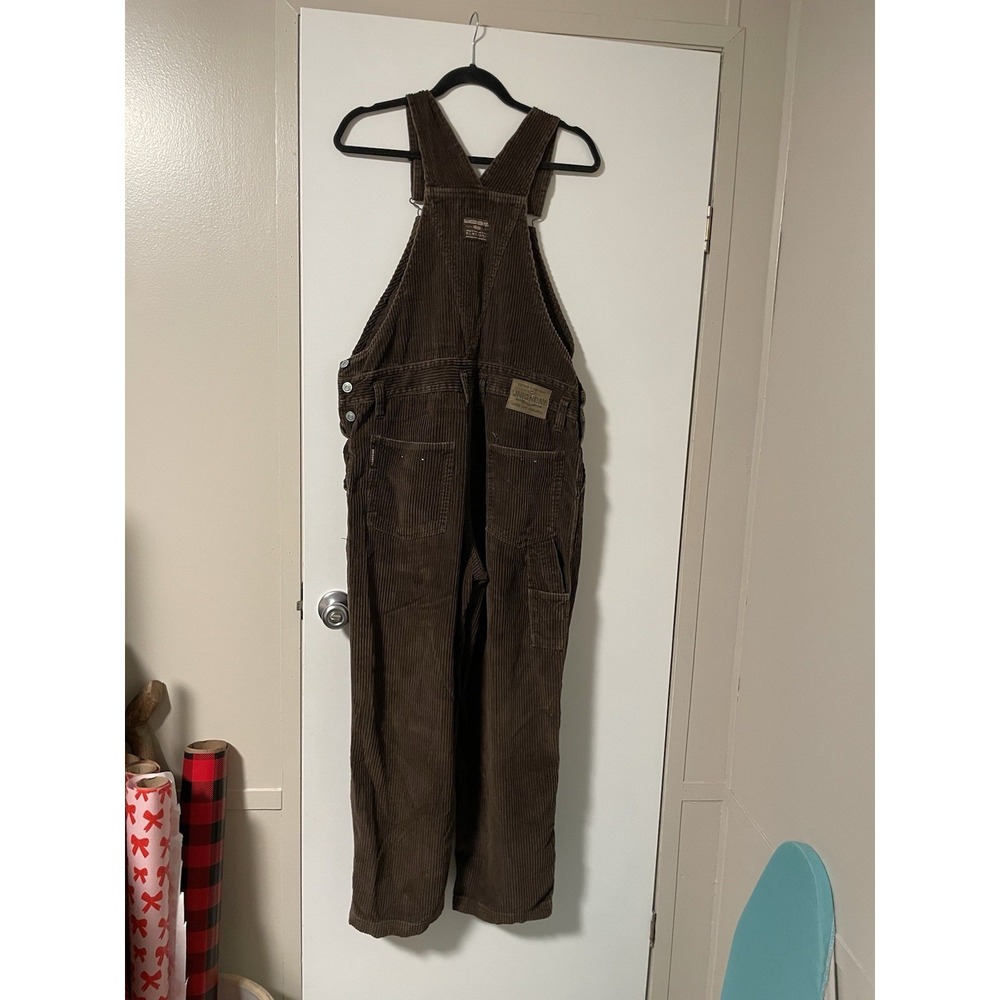 VINTAGE Unionbay Overalls Womens M Brown Carpenter Corduroy Workwear Bib 90s Y2K - Picture 4 of 8